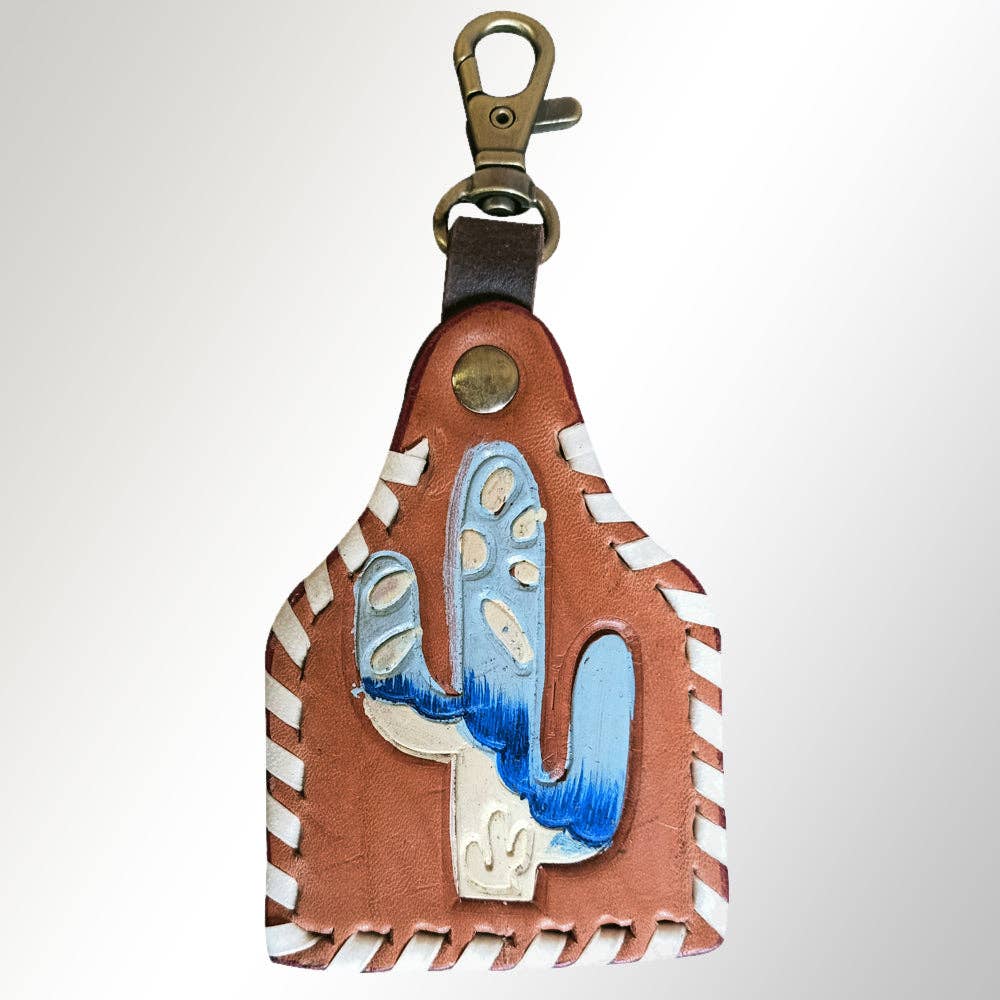 Hand Tooled Genuine Leather Keyring
