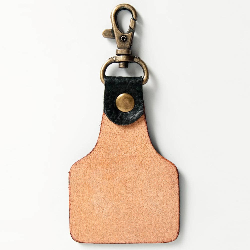 Hand Tooled Genuine Leather Keyring