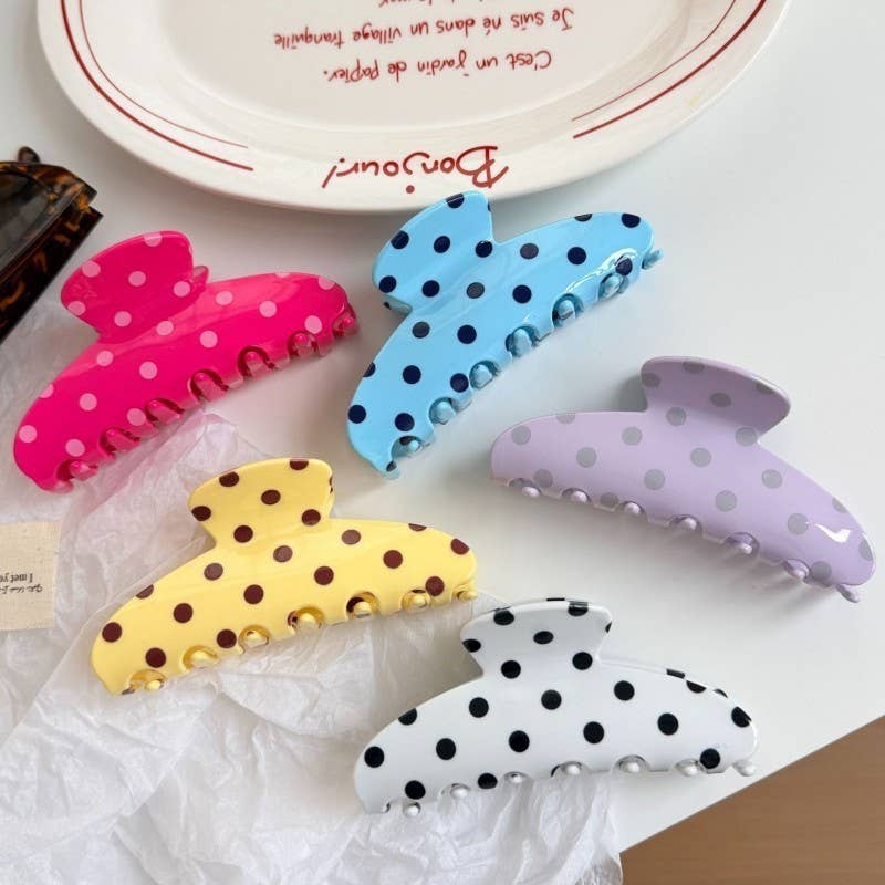 Retro Polka Dot Hair Claw Clip