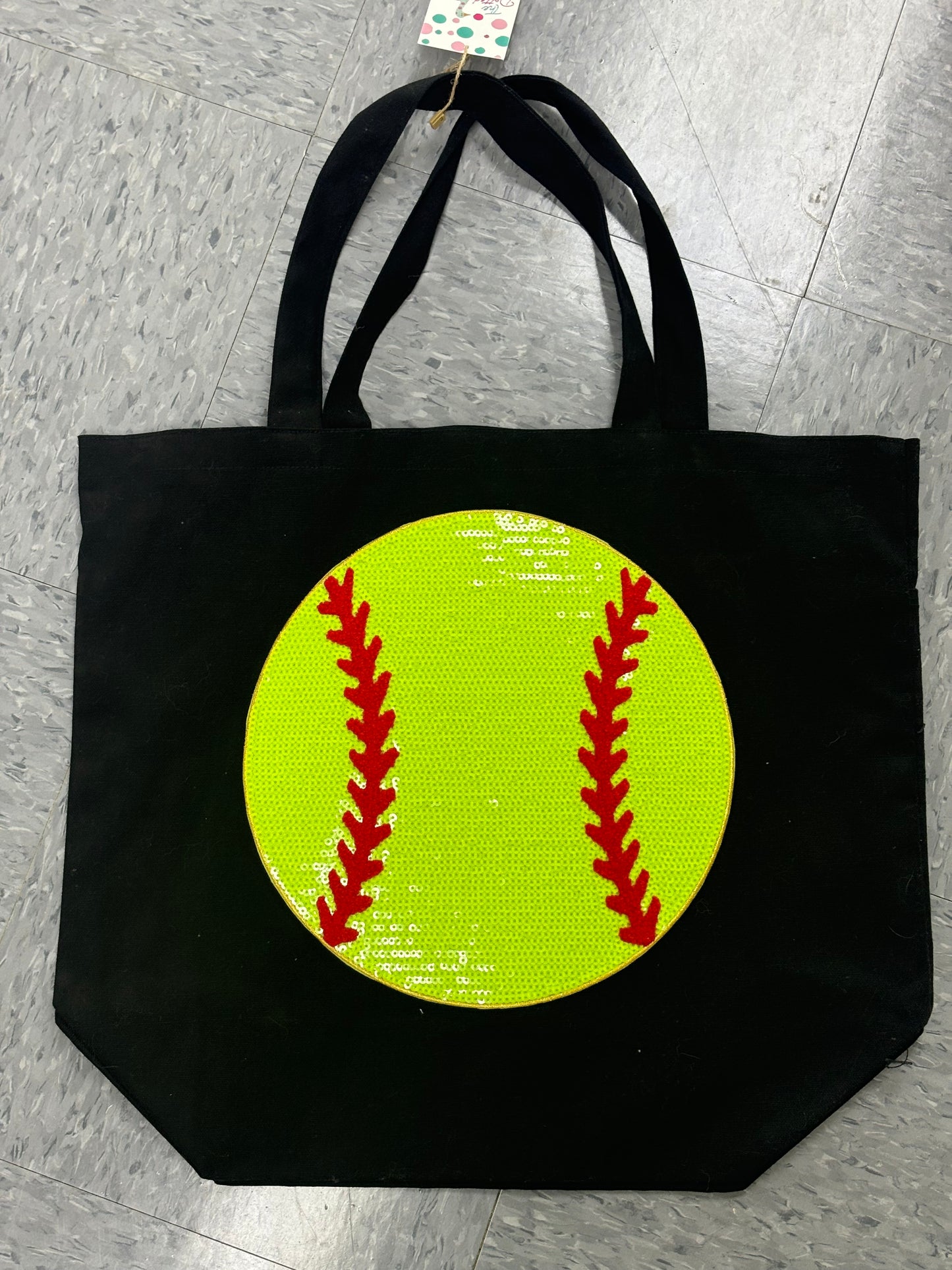 Sequin Softball Tote Bag