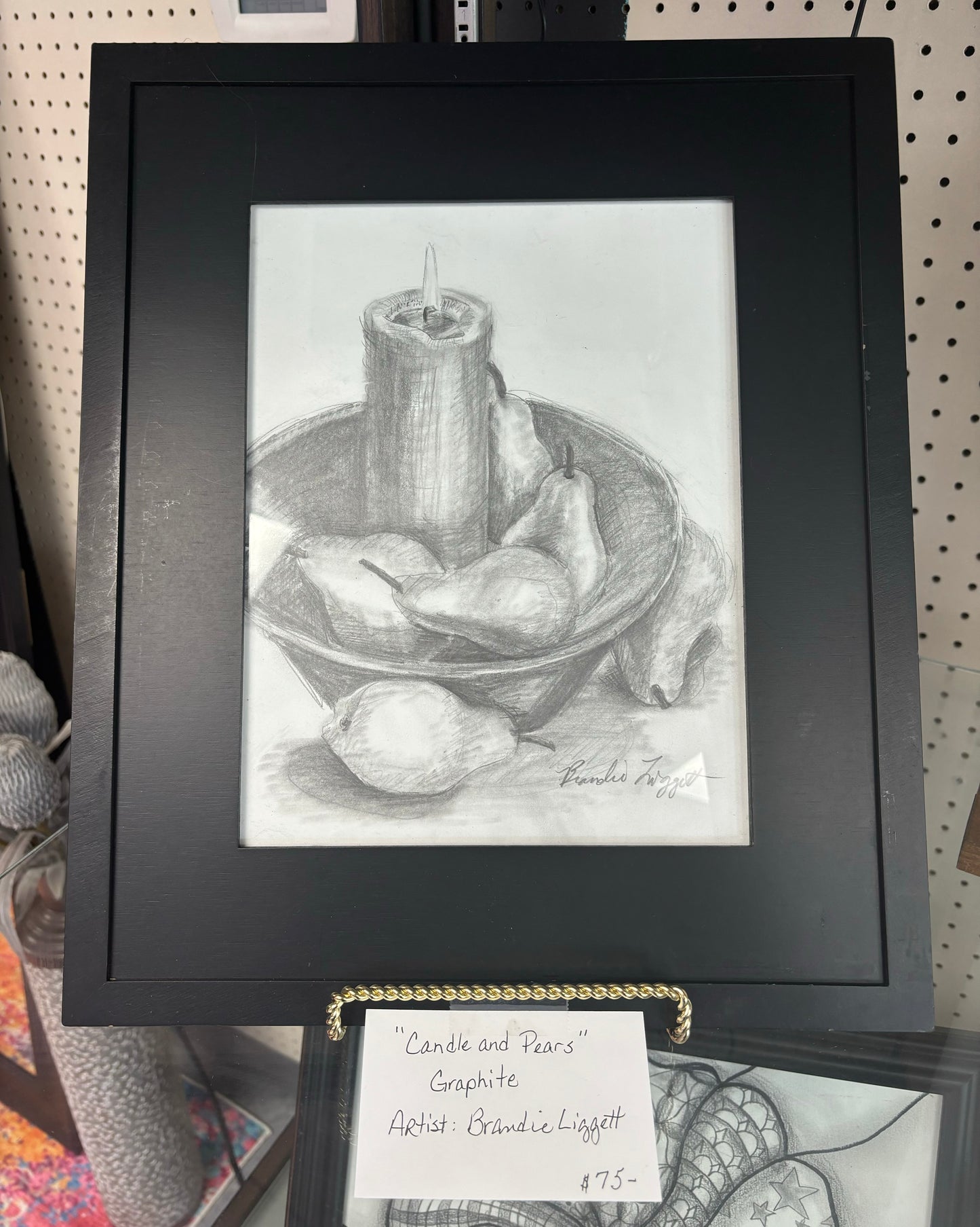 Framed Original Art Candle and Pears