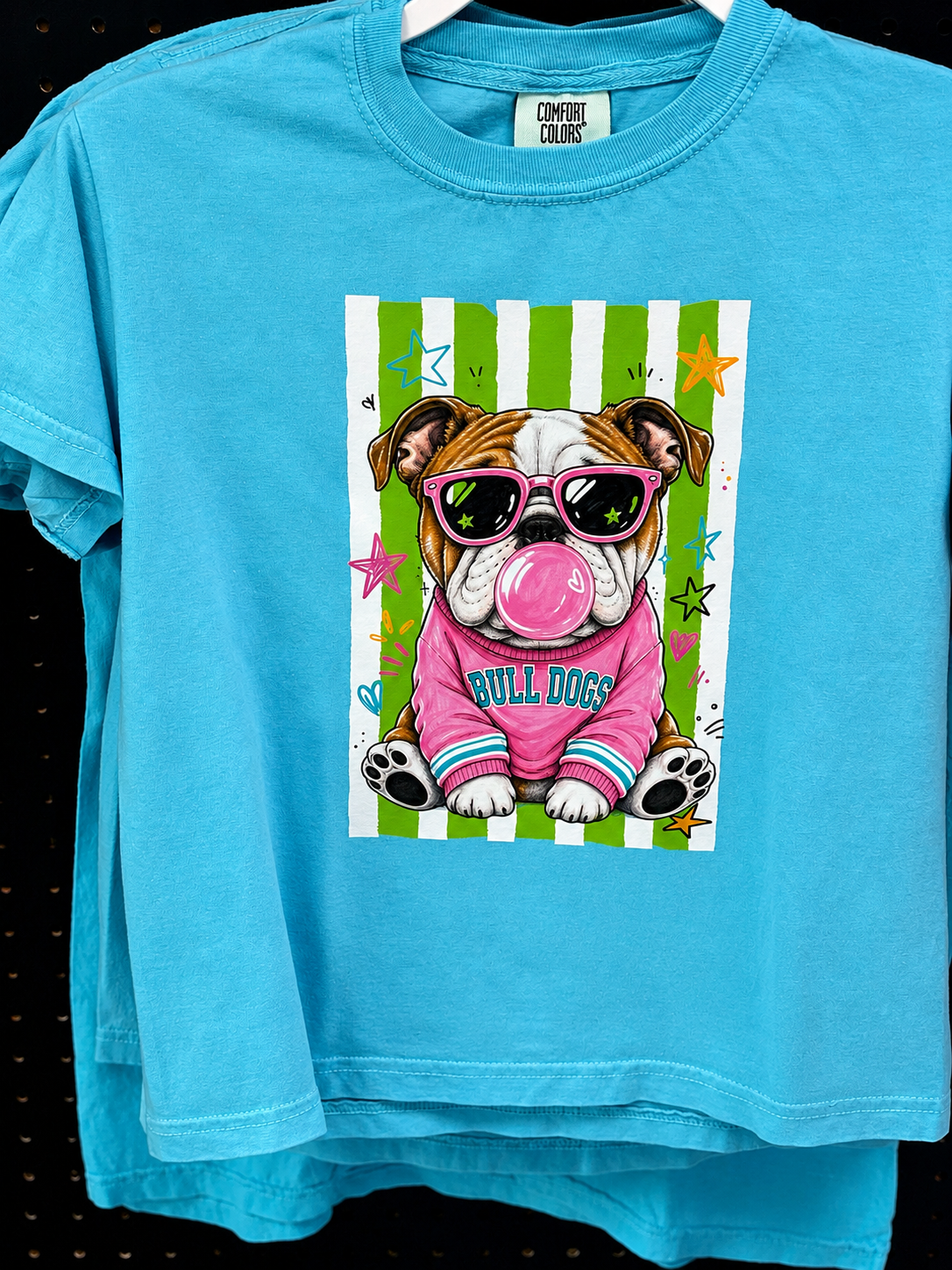 Baby Bulldog Blowing Bubble Tee