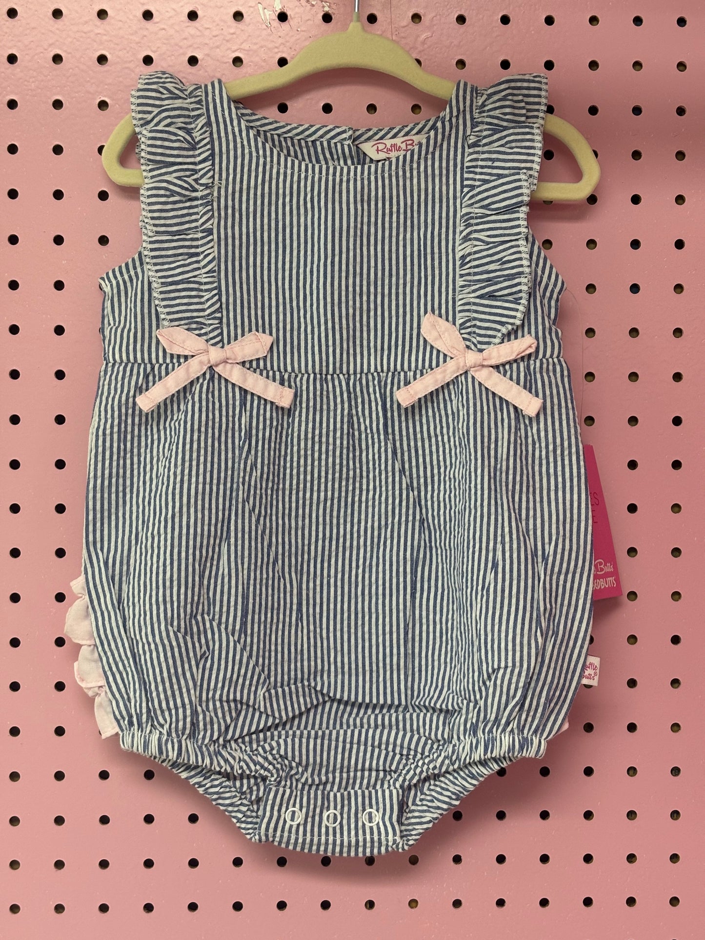 Classic Blue Seersucker Romper