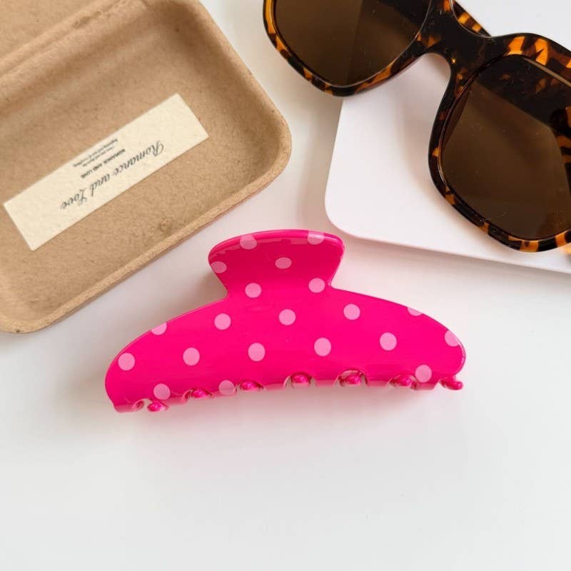 Retro Polka Dot Hair Claw Clip