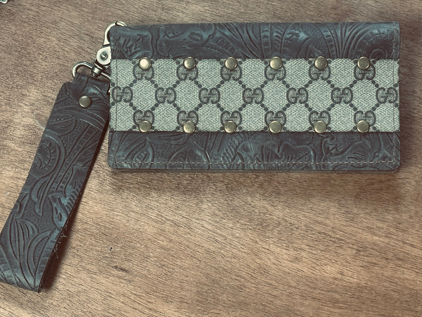 KIG - Neutral Leather Upcycled Wristlet