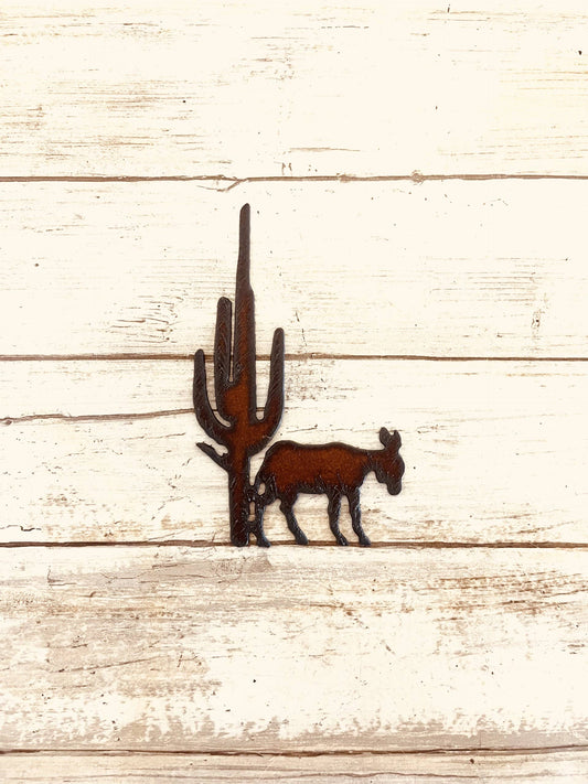 Donkey and Cactus Desert Arizona Magnet