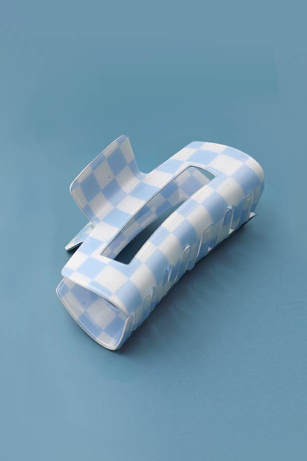 Jumbo Resin Checker Hair Claw Clips