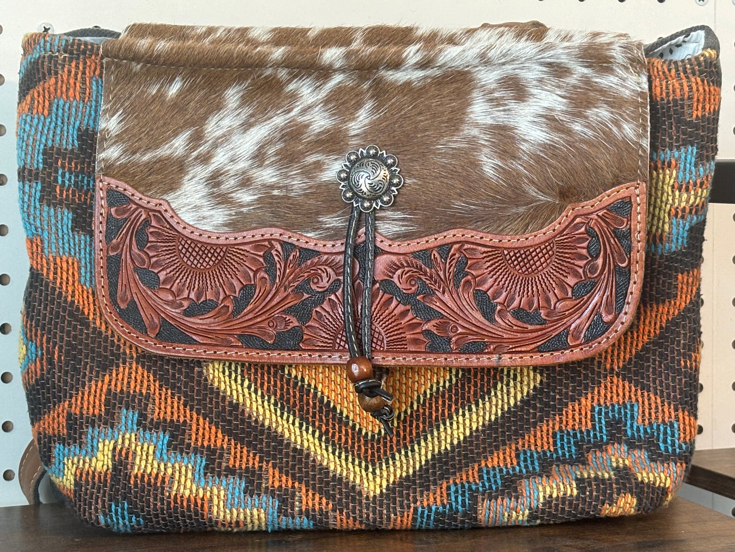 Aztec Desert Sky Cowhide Backpack Purse