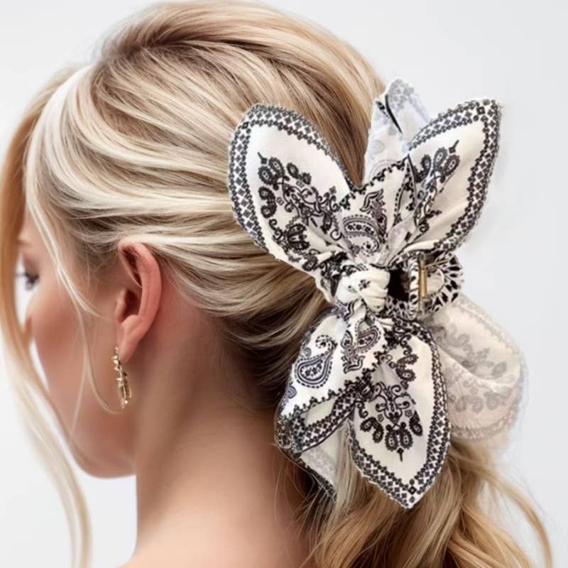 Paisley Boho Vintage Hair Claw Clip