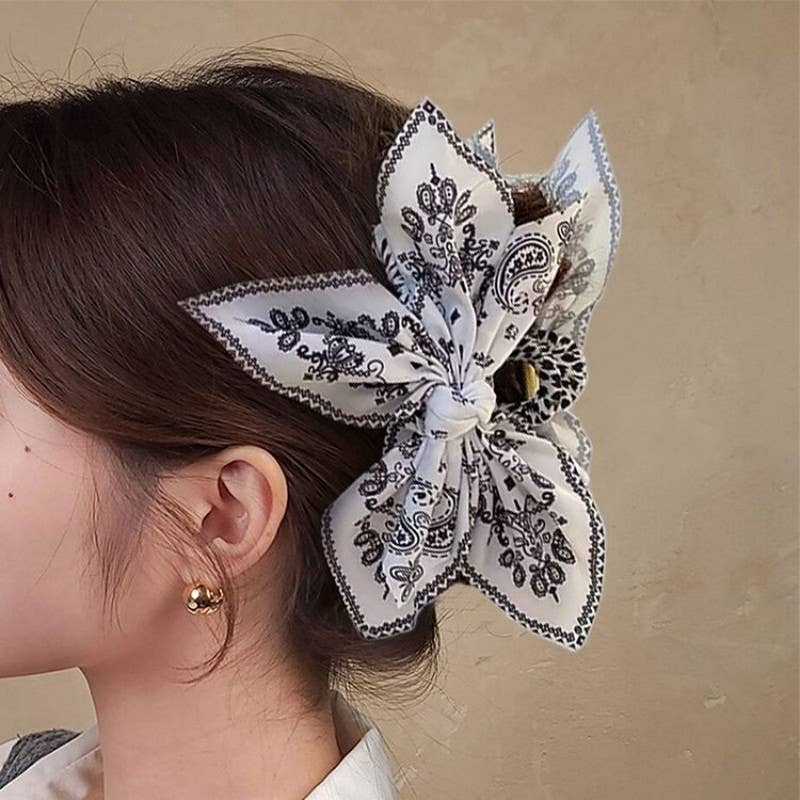 Paisley Boho Vintage Hair Claw Clip