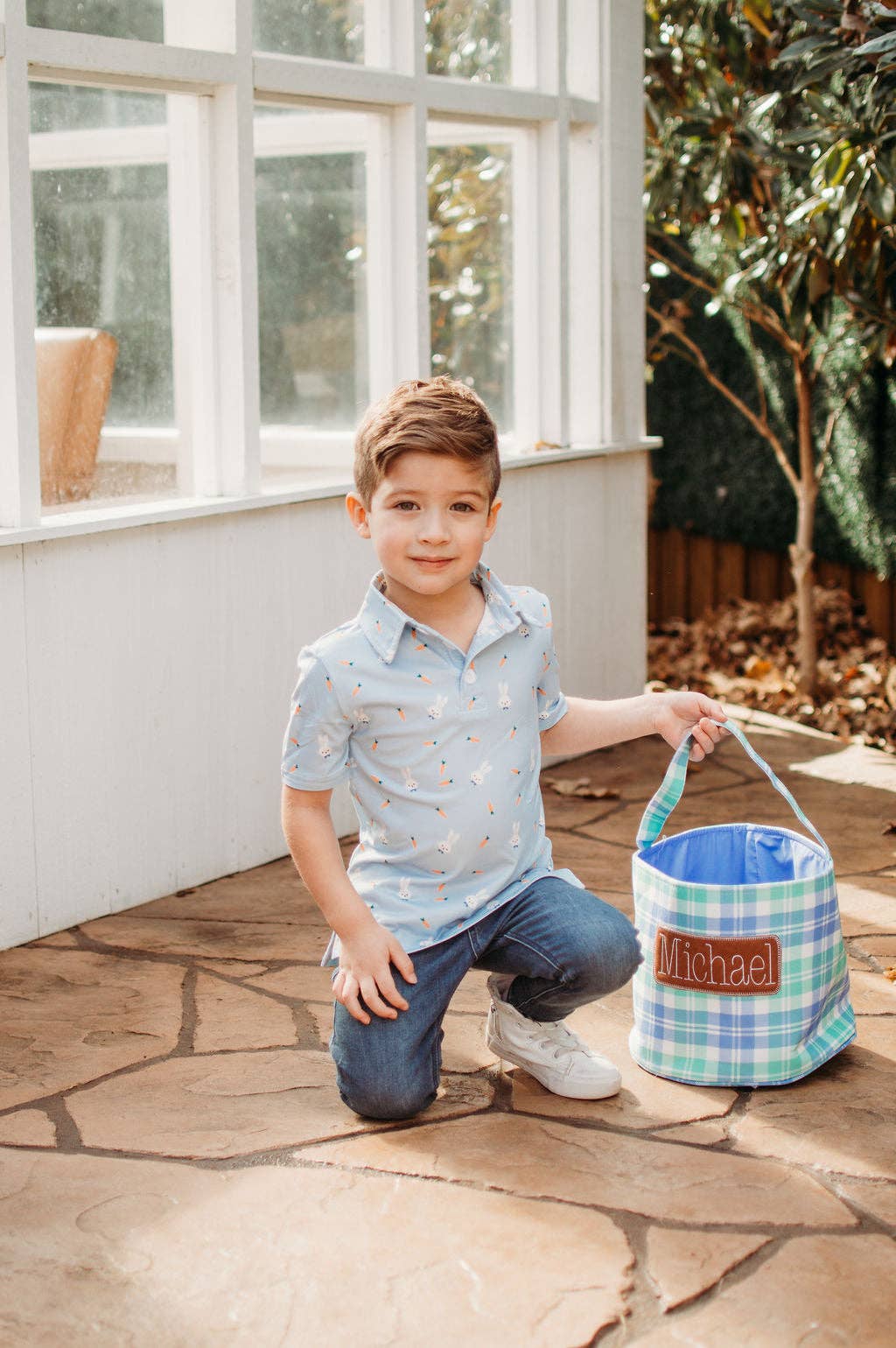 Springtime Plaid Storage Bin