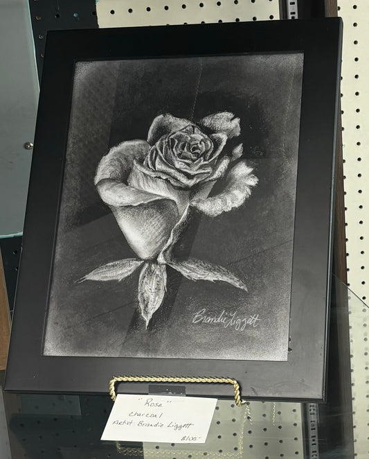 Framed Original Art Rose