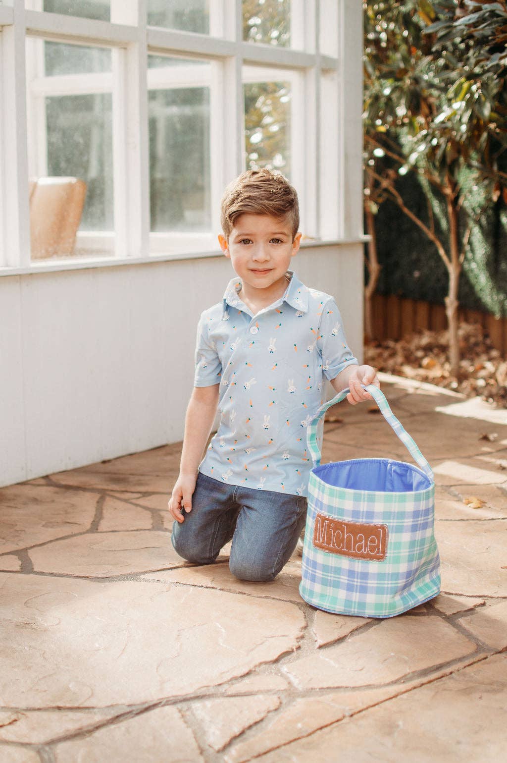 Springtime Plaid Storage Bin
