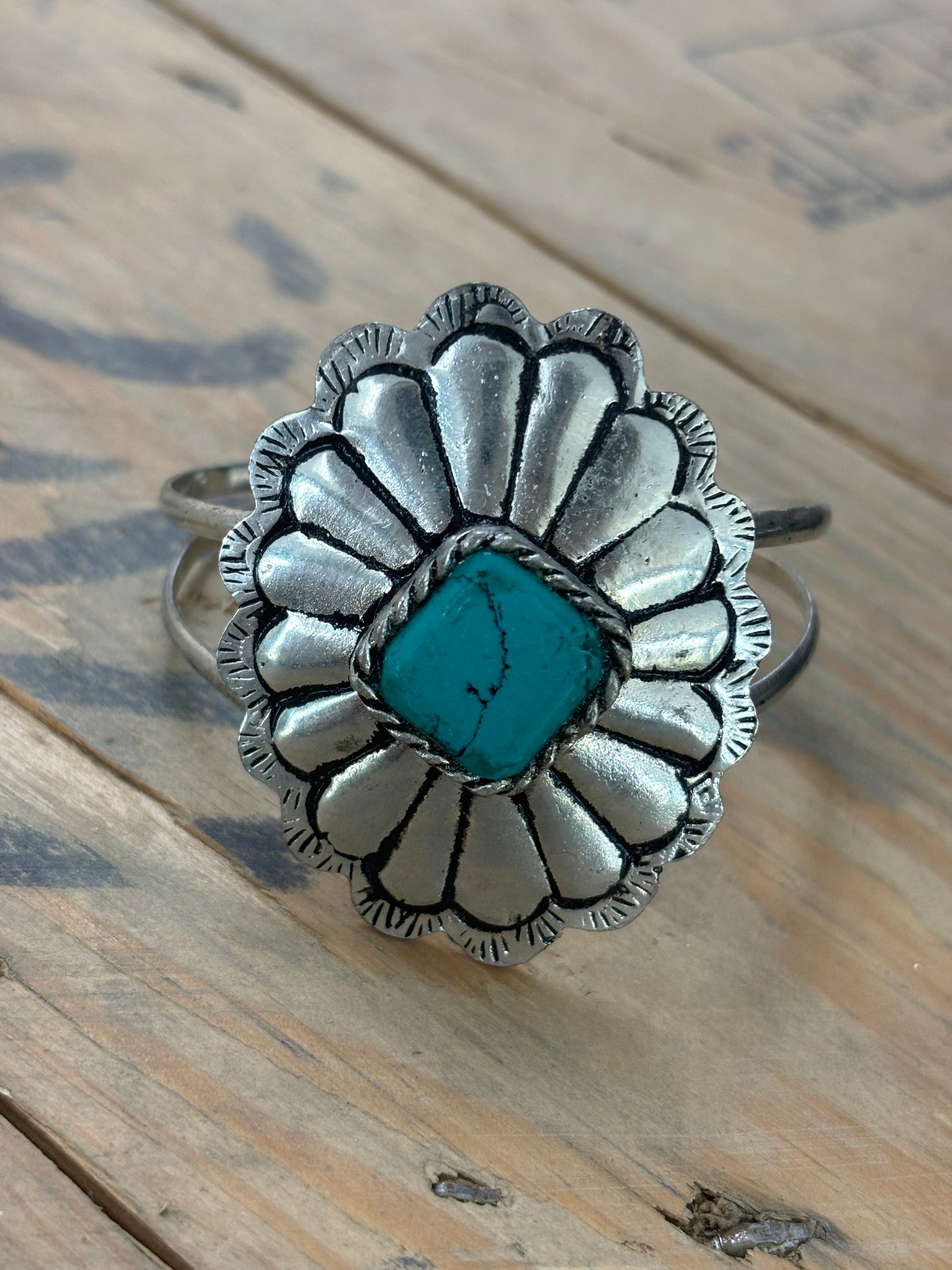 Turquoise Bloom Cuff Bracelet
