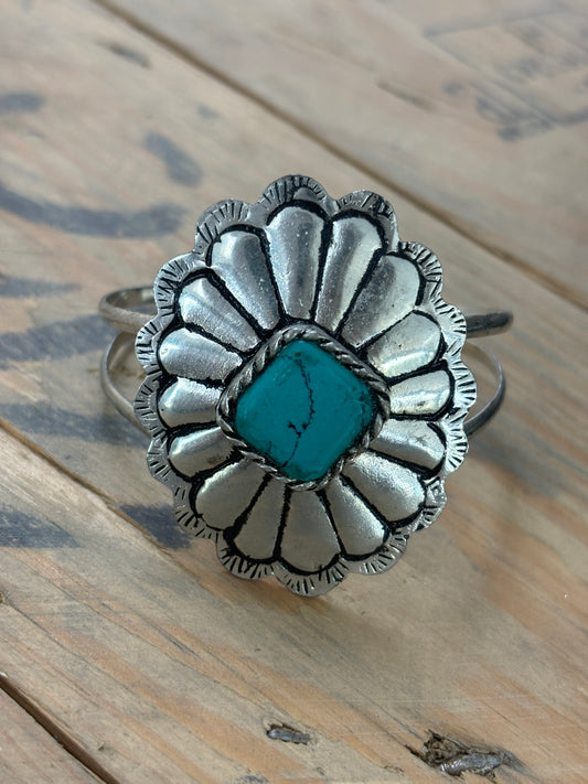 Turquoise Bloom Cuff Bracelet