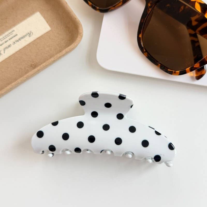 Retro Polka Dot Hair Claw Clip