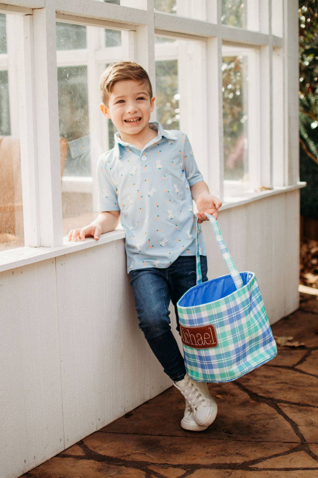 Springtime Plaid Storage Bin