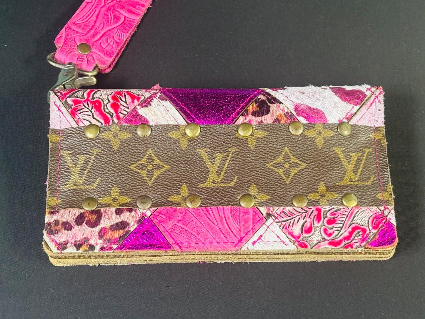 KIG-Pink Holographic Wristlet