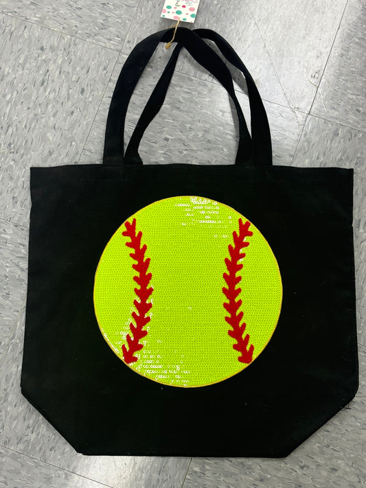 Sequin Softball Tote Bag
