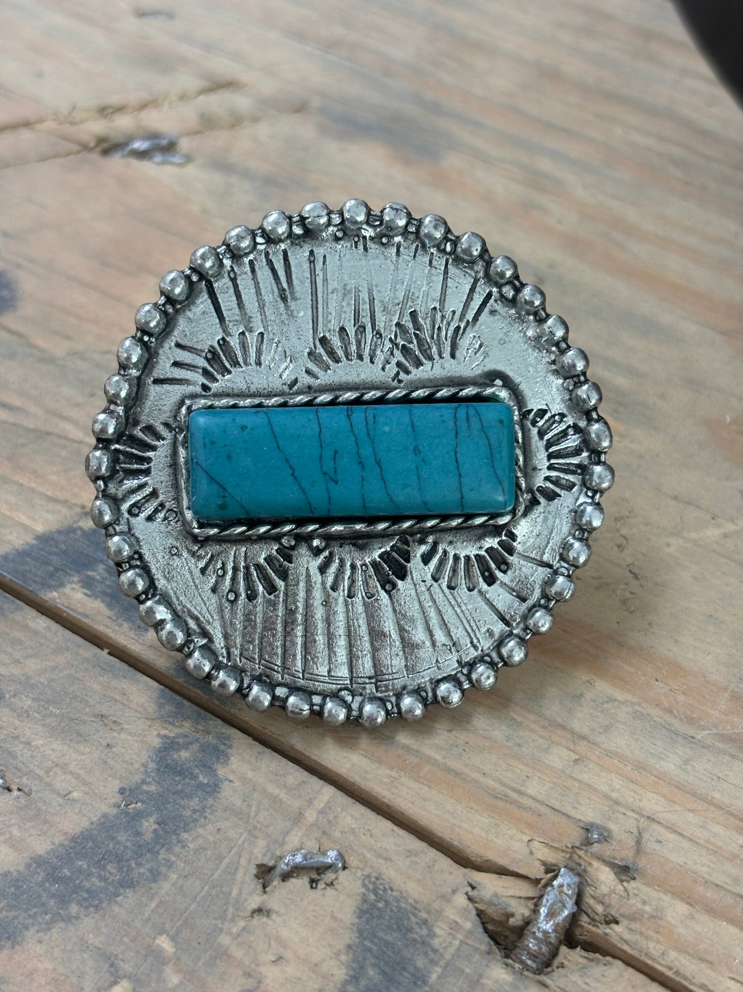 Turquoise Horizon Scarf Ring