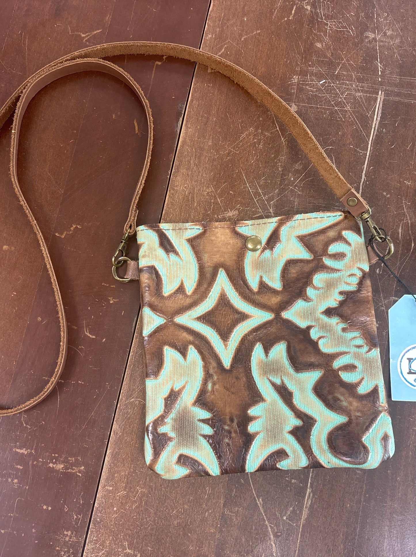 Desert Turquoise Tooled Crossbody