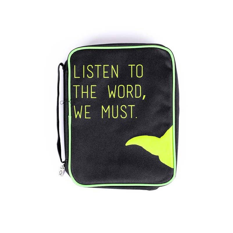 "Listen To The Word We Must" Canvas Bible Cover