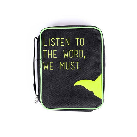 "Listen To The Word We Must" Canvas Bible Cover