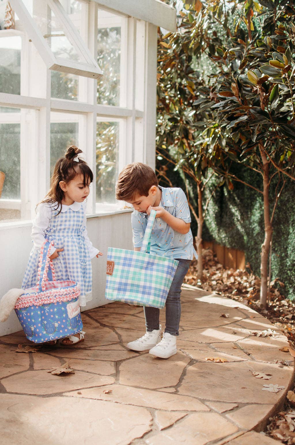 Springtime Plaid Storage Bin