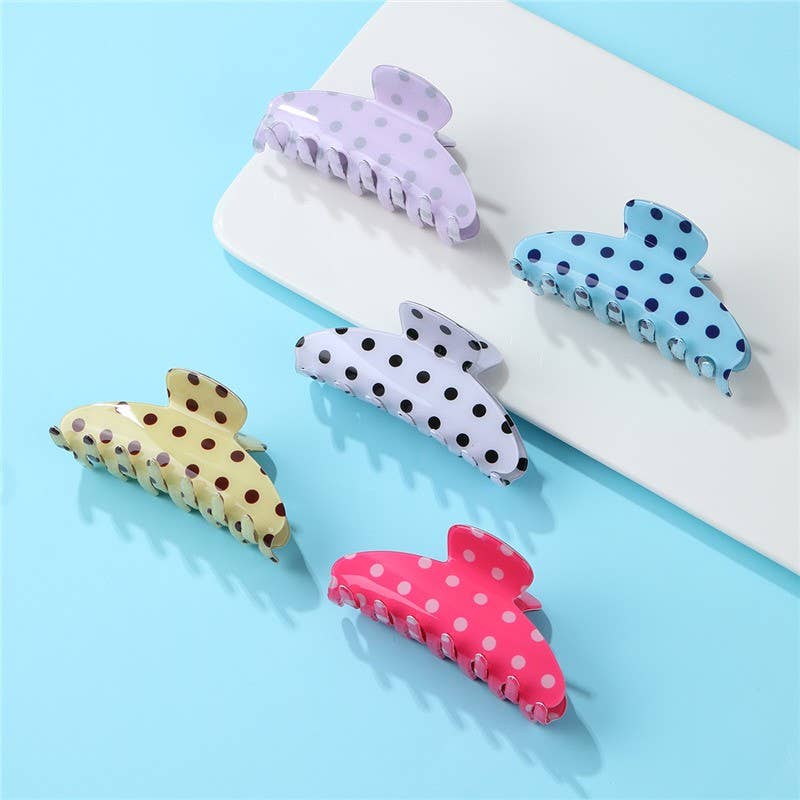 Retro Polka Dot Hair Claw Clip