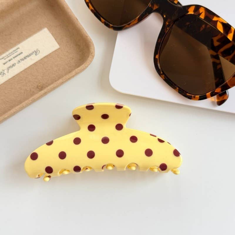 Retro Polka Dot Hair Claw Clip