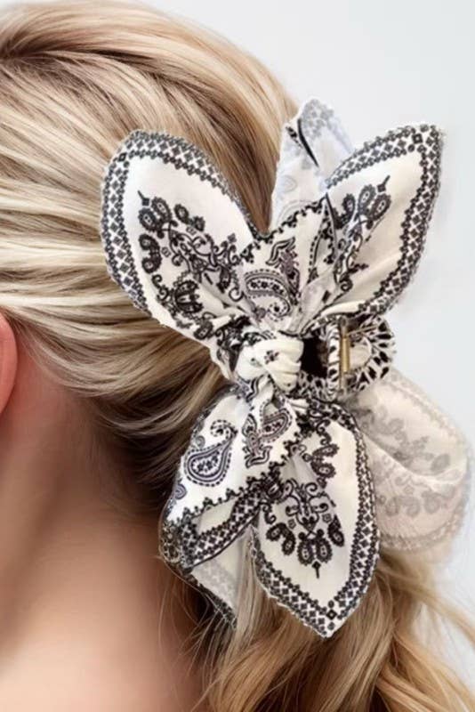 Paisley Boho Vintage Hair Claw Clip