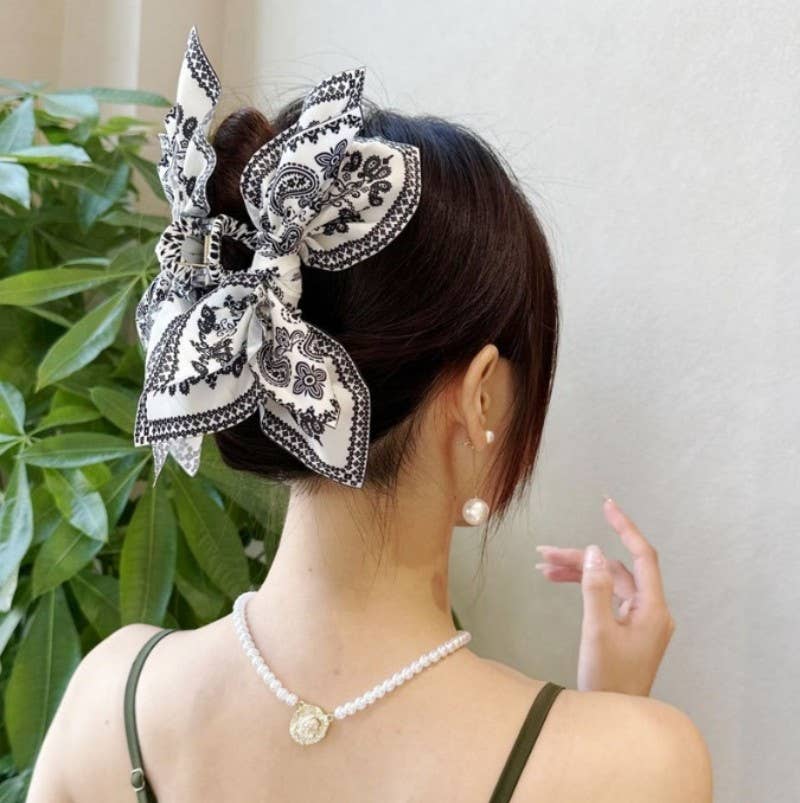 Paisley Boho Vintage Hair Claw Clip