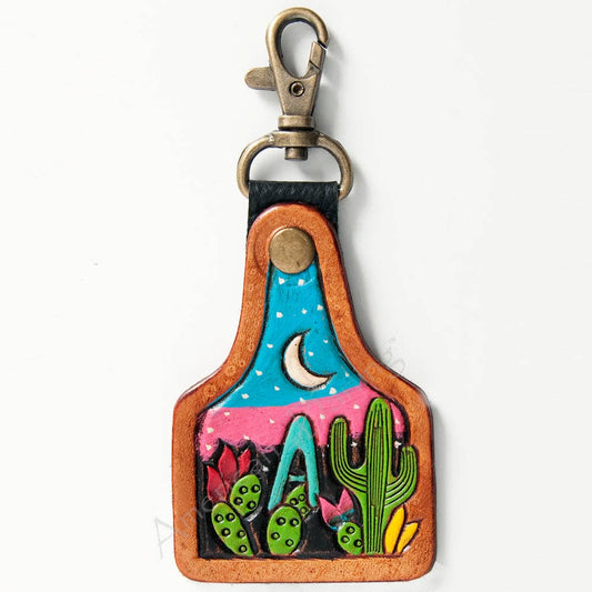 Hand Tooled Genuine Leather Keyring